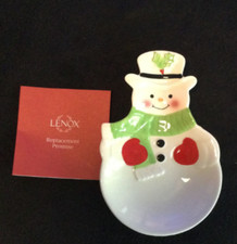 New Lenox Hosting The Holidays Snowman Spoon Rest Retail $26