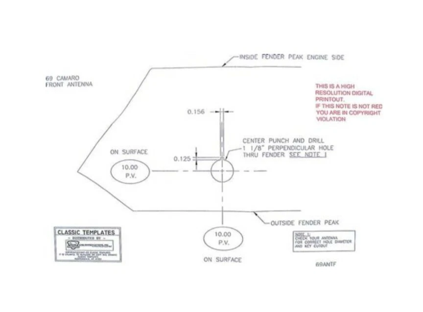 Enchufe de eliminación de antena Chevy Chevrolet Camaro: se adapta a 1967 1968 1969 Foto 3 de 3