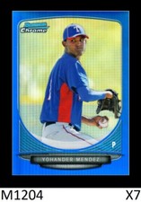 1-2013 BOWMAN CHROME BLUE REFRACTOR YOHANDER MENDEZ RANGERS /250 QTY