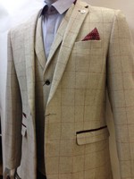 Mens Marc Darcy Designer Cream Vintage Tweed Herringbone Jacket Checked Blazer Mens Marc Darcy Designer Cream Vintage Tweed Herringbone Jacket Checked Blazer