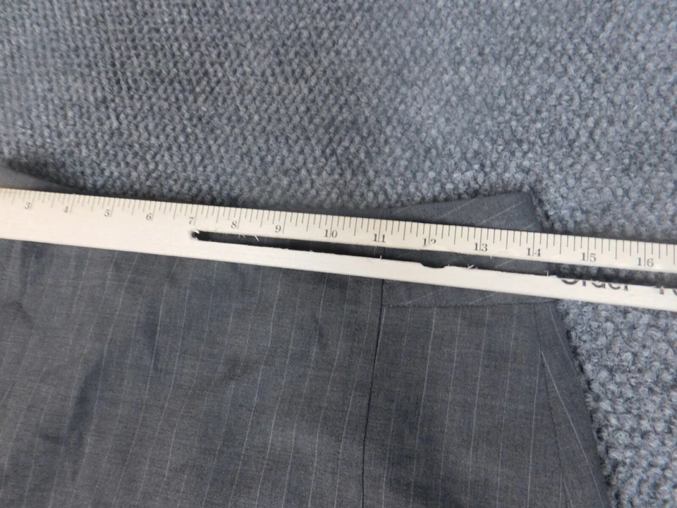 Banana Republic женская юбка 2 серый в полоску эластичной шерсти молнии - Изображение 4 из 4