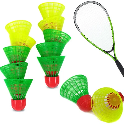 QMBASIC 10x SPEED BADMINTON BÄLLE | Schnelle Federbälle Nylon 6,5 / 8,5 Gramm Federball