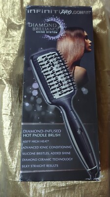 Conair Infiniti PRO Diamond Brilliance Shine System Hot Paddle Brush Black!!