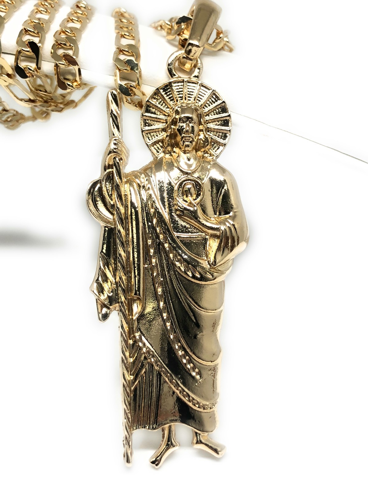 Collar colgante de oro San Grande P. Saint Jude 26" cadena lámina oro | eBay