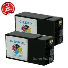 2pk PGI-1200XL PGI1200XL BK Ink Cartridge For Canon MAXIFY MB2020 MB2320 w/Chip