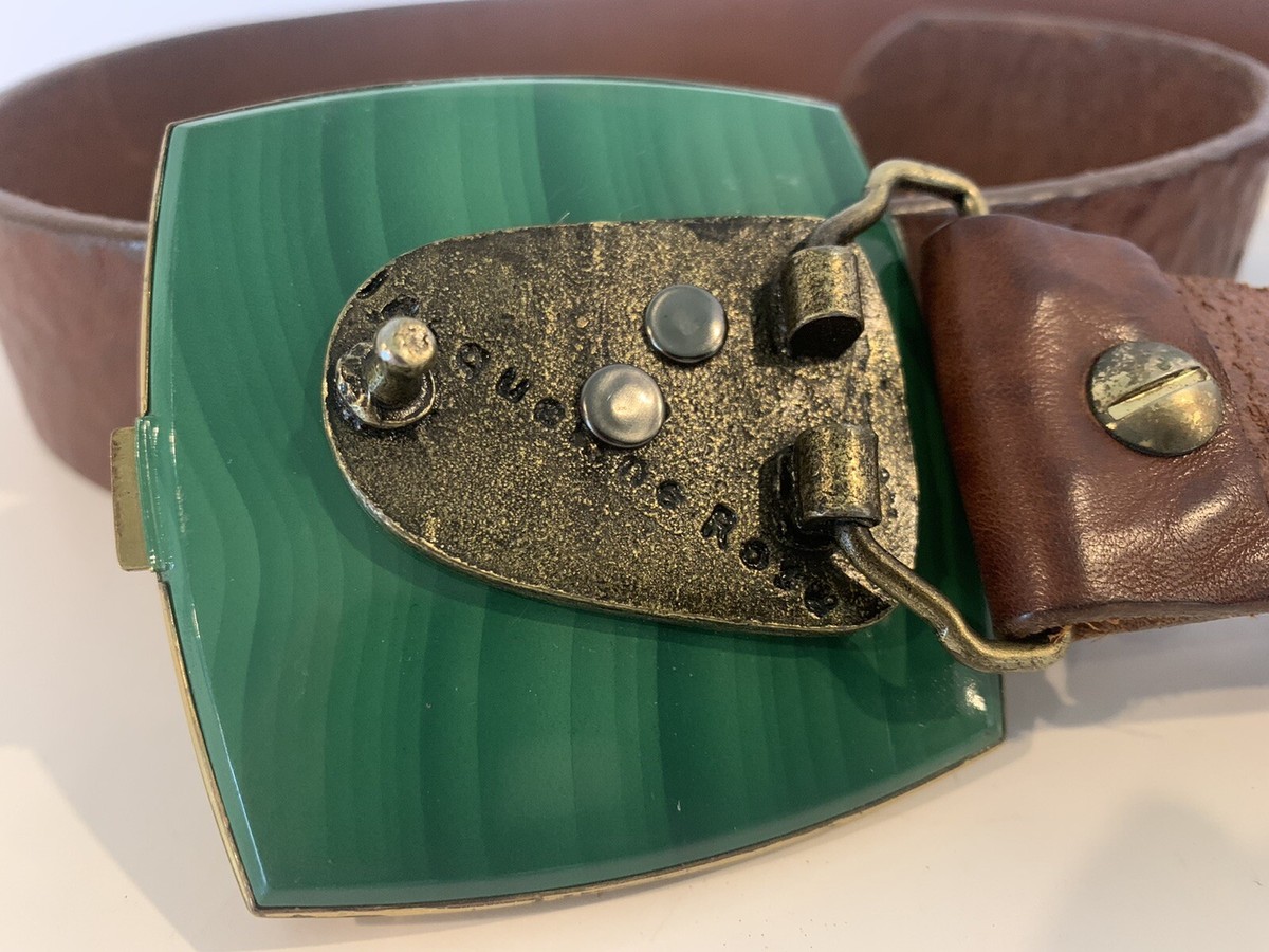ANTIQUE JACQUELINE ROSE BUCKLE WITH HIDDEN COMPACT GREEN  display picture 1