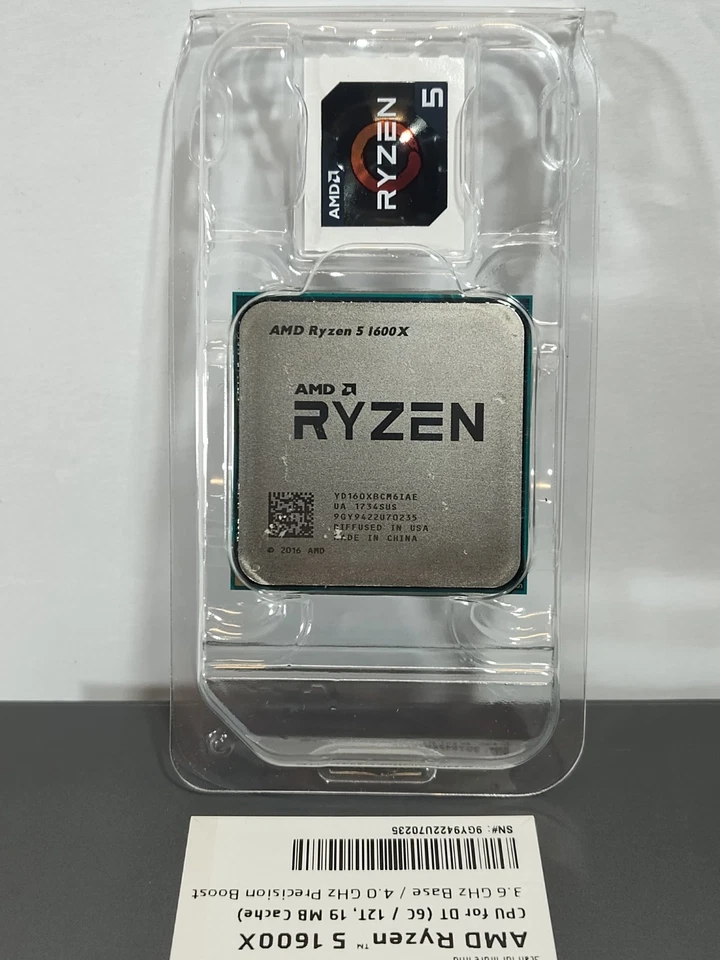 NEW AMD RYZEN 5 1600X 6-Core 3.6 GHz (4.0 GHz Turbo) AM4 YD160XBCAEWOF Processor - Image 2 of 2