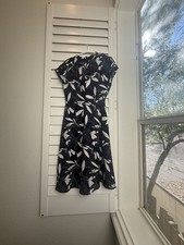 Banana Republic NWT Navy Leaf Print Cap Sleeve Dress – Women’s Size 2