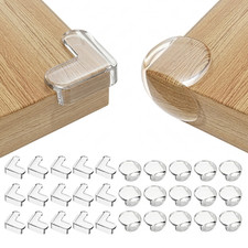 Baby Corner Protectors 30 Pack Clear Safety Edge Guards PVC 15 L & 15 Round UK