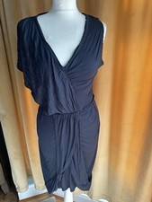 Label Lab Sleeveless Asymmetrical Grey Navy Evening Party Bodycon Midi Dress 8