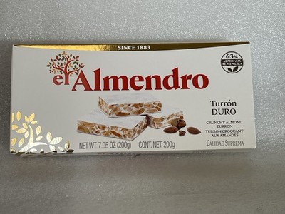 El Almendro Crunchy Almond Turron (Turron Duro)  From Spain 7.05 Oz (200 G)