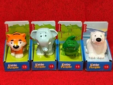 4 Fisher Price Little People Zoo Animals Tiger Elephant Alligator Polar Bear NEW