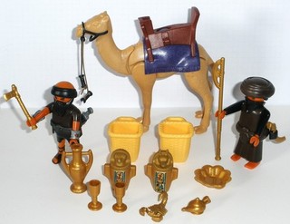 ♛ playmobil Römer Ägypter 2 Grabräuber mit Kamel / Dromedar und Beute ♛