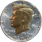 DANBURY MINT-KENNEDY HALF DOLLAR COLLECTION-1990-P-LAYERED 24 GOLD & .999 SILVER