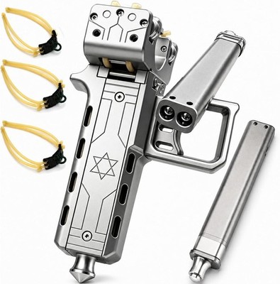 Adult semi-automatic slingshot,dualmagazine large capacity for hunting and shoot
