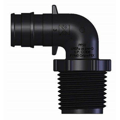 PPG 87297 for PlumbMaster Pex Fitting Plastic Elbow 90Âº 1/2 F1960 X 1/2 Mip