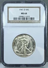 1941-D U.S. 50c Walking Liberty Half Dollar NGC MS64
