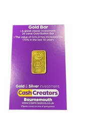 The Royal Mint Refinery 5g 24ct Fine Gold Bullion Bar - 999.9 Purity 4354.42 per troy oz