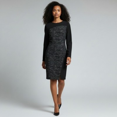 Cue Midi Dress AU 12 Black Long Sleeve Work Office Corporate BNWT