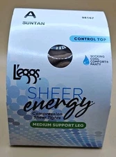 L'eggs Sheer Energy Compression Sheer Tights Panty A Suntan 98167 Medium Support