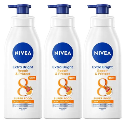  NIVEA Extra Bright Repair & Protect Body Lotion SPF30 PA++ 3x350ml