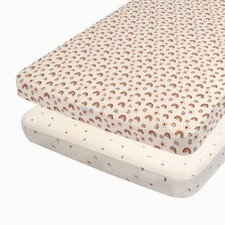 Muslin Cotton Crib Sheets for Boys and Girls, 2 Pack 52"x28" Fitted Baby Crib...