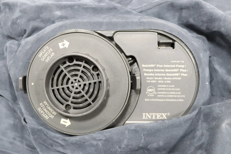 Intex 18" Pillow Top Air Mattress with Electric Pump and Headboard - Queen Size - Image 3 of 4