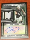 JOSH JACOBS 2023 Obsidian AUTO 8/25 Raiders SSP Jersey # Match Dual Color Patch