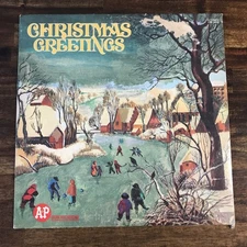 Vintage Christmas Greetings LP Vinyl A&P CSS 1499 Cash Wynette Mathis Streisand