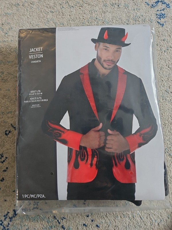 Red Flame Jacket Costume  Size XL