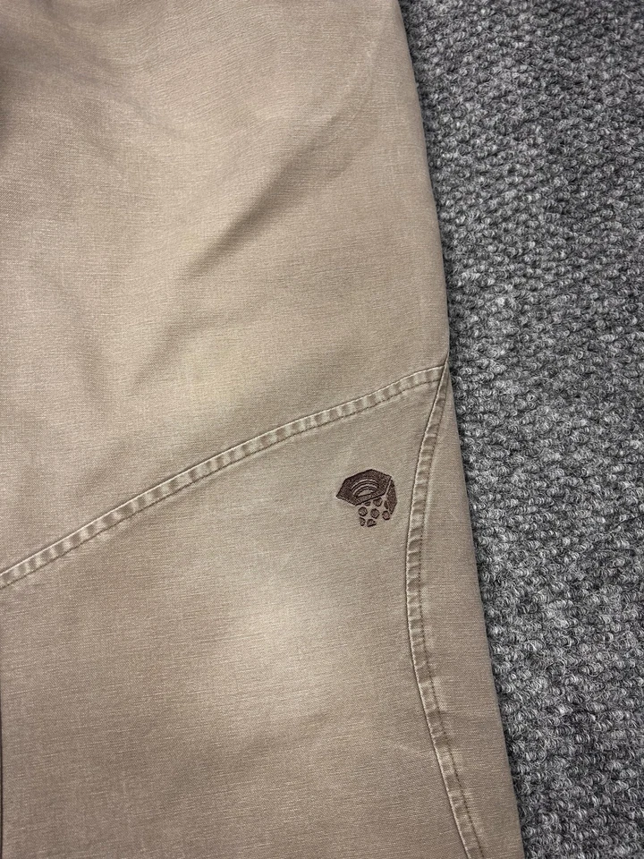 Mountain Hardwear Pants Mens Large Khaki Hiking Climbing Belted Trail Drawcord - Image 2 of 4
