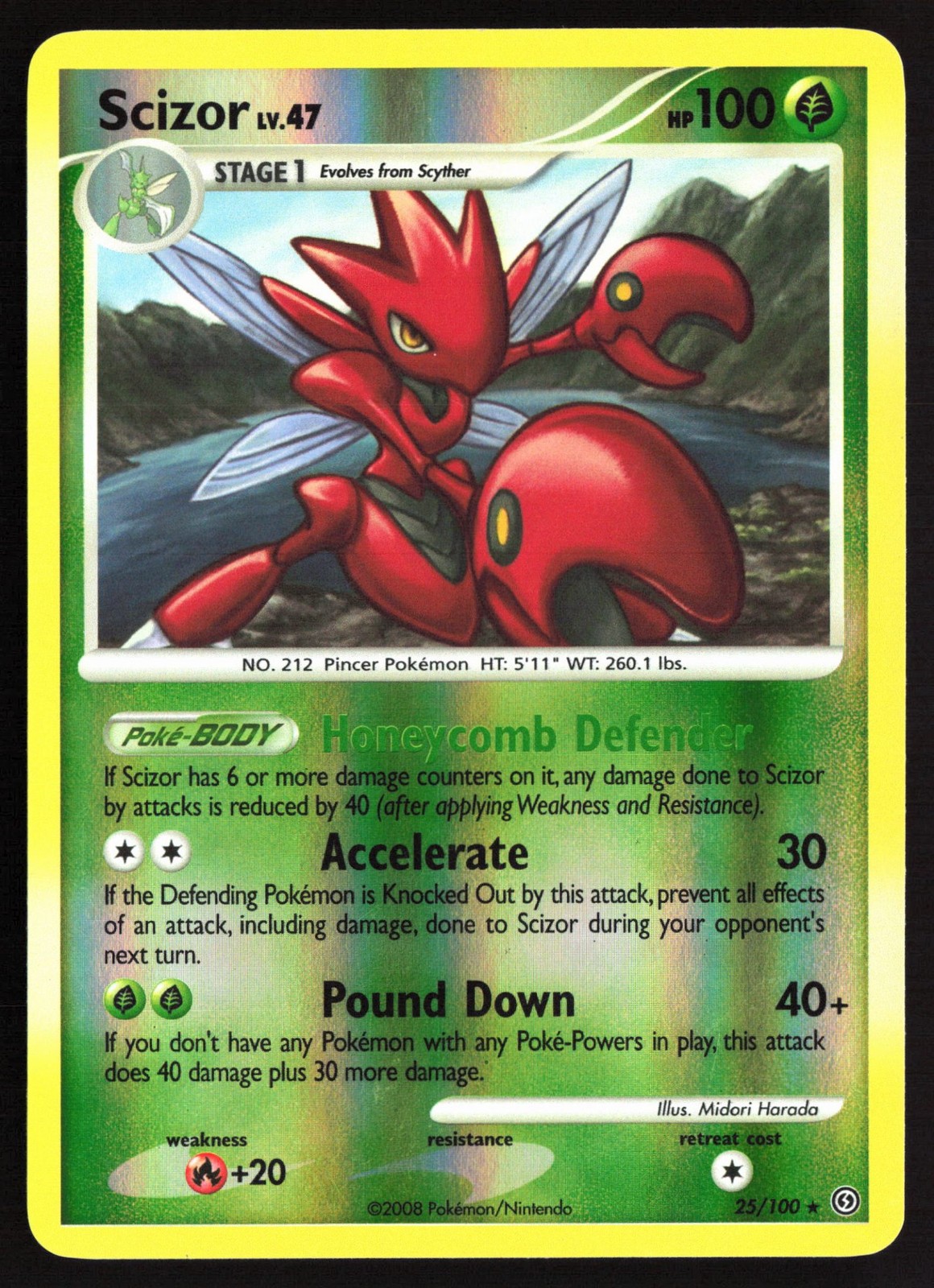 Pokemon Scizor Reverse Holo Stormfront 25/100 NM