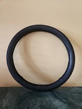 Grain Leather w/Red Double Stitch Elting Side Trim 14.5-15" Steering Wheel Cover