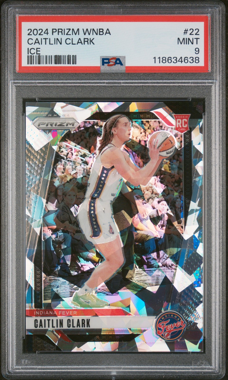 2024 PANINI PRIZM WNBA ICE #22 CAITLIN CLARK PSA 9