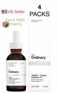 NEW - (4) PACKS Le "Buffet" ordinaire + Peptides de cuivre 1% Sérum - 1 Fl/oz X 4