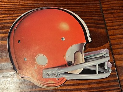Vtg 1970s CLEVELAND BROWNS NFL RIDDELL Football Helmet CARDBOARD Sign Plaque