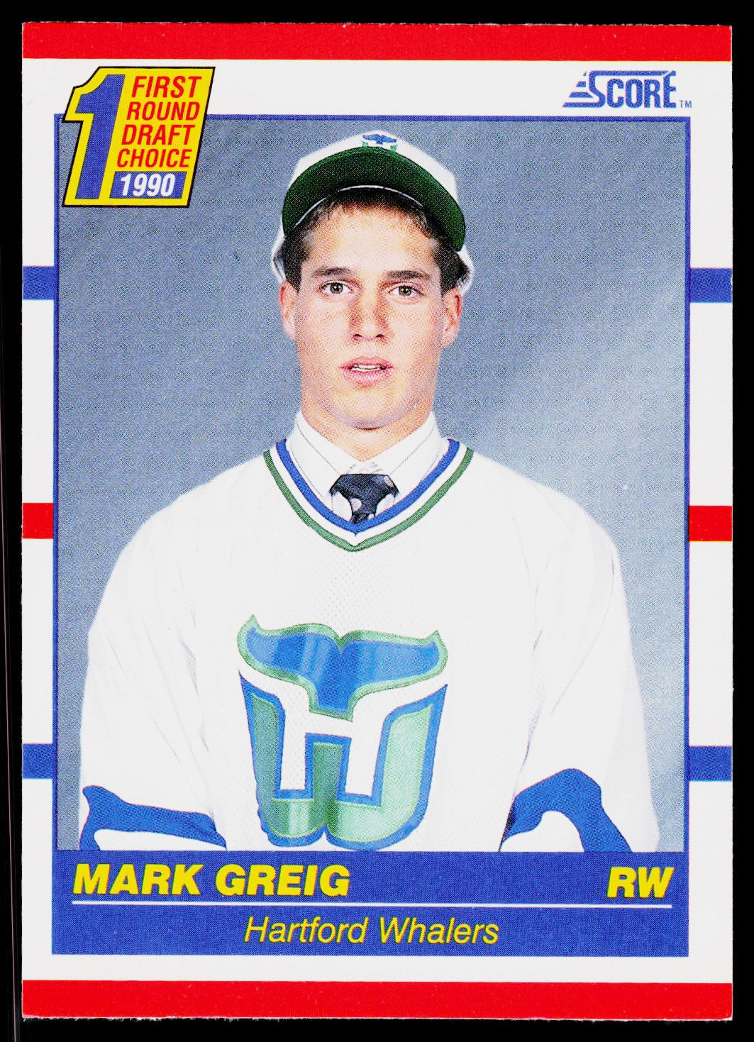 Mark Greig, 1990-91 Score American, #431, Hartford Whalers, RC