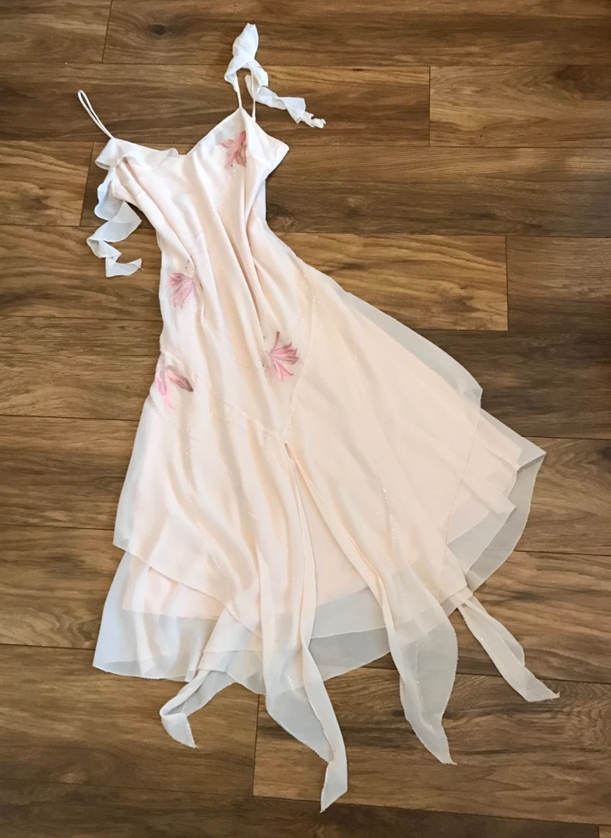 embroidered boho dresses Golden Light Sequin Embroidered Chiffon Gown main image 0
