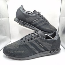 Adidas LA Trainers Mens UK  12 Weave Black Grey Originals Casual