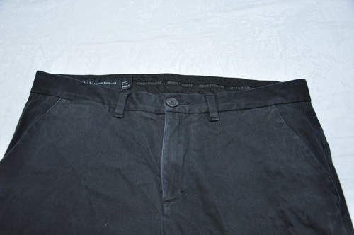 Armani Exchange Pants Mens 34 Black Skinny Stretch Dress Chinos Trousers Modern - Picture 3 of 12