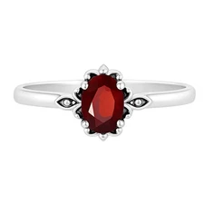 Hessonite Garnet - Madagascar 925 Sterling Silver Ring s.7 Jewelry R-1721