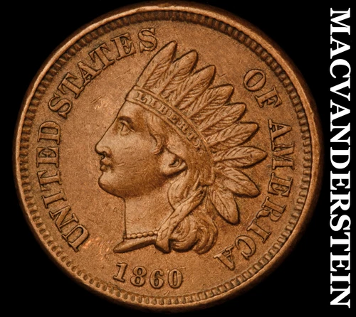 1860 (Round) Indian Head Cent - Almost Unc / Uncirculated  Semi-key  #i5922
