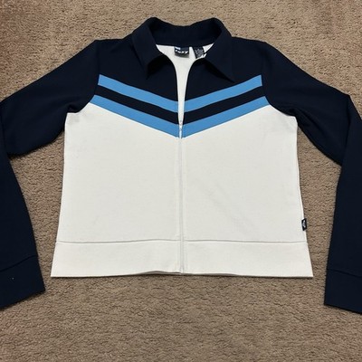 Vintage Y2K Roxy Full Zip Track Jacket Size Medium Preppy Sporty Varsity