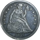 1847 $1 Seated Liberty Dollar XF Key Raw Early U.S. Silver Type Coin