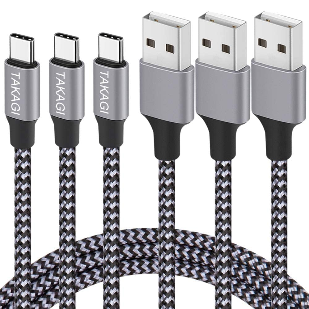 USB to USB C Cable (3Pack 6Ft) USB a to Type C Cable Fast Charging Nylon Braided
