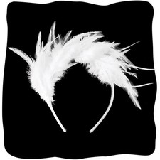 1920s White Fascinator Feather Headpiece Flapper Headband for Women
