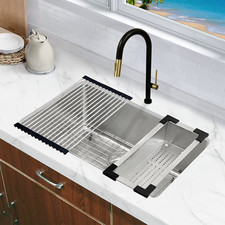 KBFmore 27" Tight Radius Undermount Stainless Steel Single Bowl Kitchen Sink