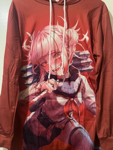 Anime My Hero Academia MHA Himiko Toga Dark Red Long Sleeve Hoodie Size Small - Picture 2 of 3