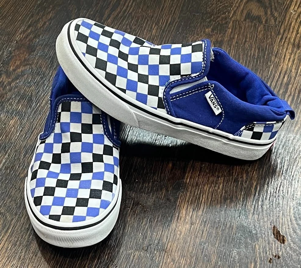 Vans Sneakers Ragazzo Taglia 2 Scacchiera Ragazza Scarpe Slip On