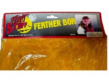 Vintage Spencer Gifts 1988 Fright Stuff Feather Boa Yellow, NOS NEW